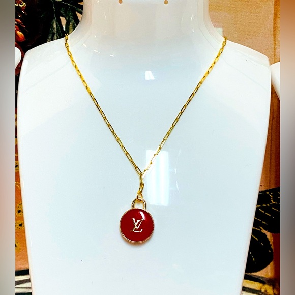 LV ZIPPER-PULL RED AND VIOLET WITH PAVOI 14K PLATED AND MARC JACOBS CUBE - Picture 4 of 12